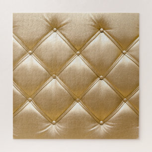 Golden Leather Upholstery Closeup Jigsaw Puzzle