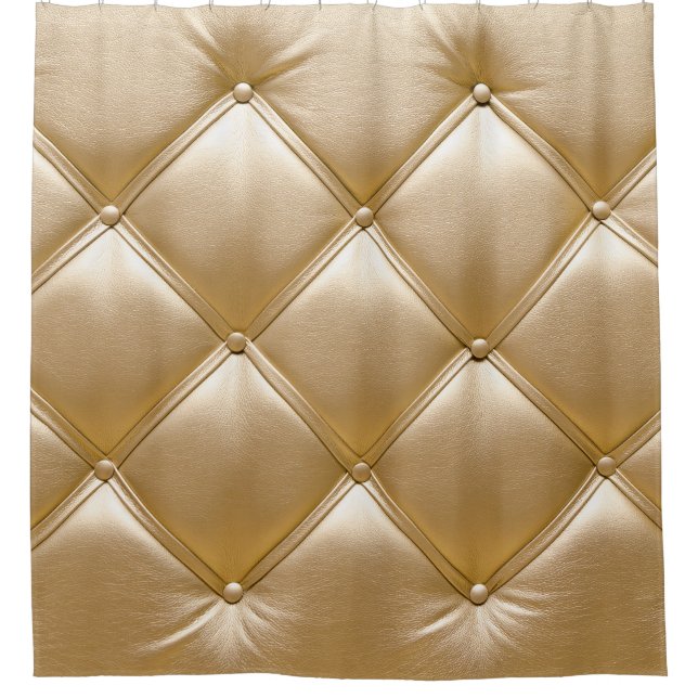 Golden Leather Upholstery Closeup Shower Curtain (Front)