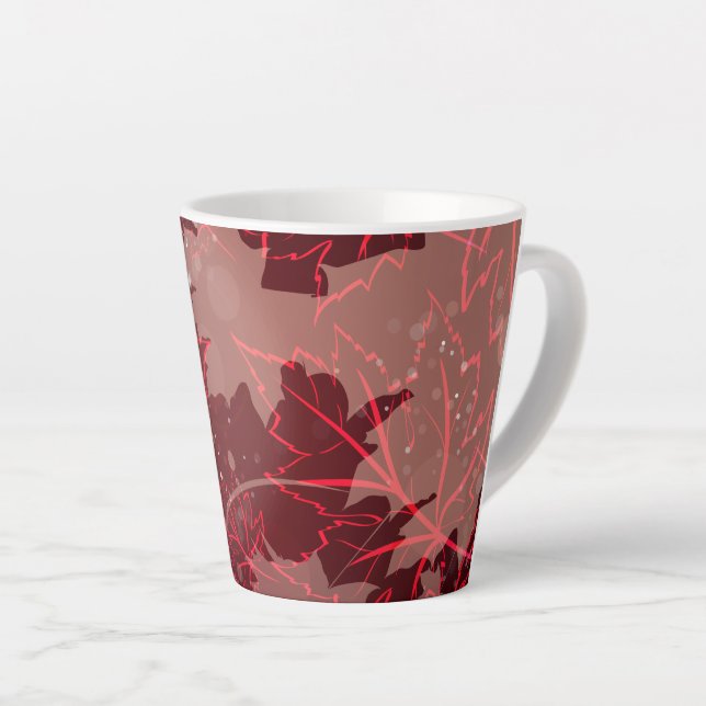 Golden Leaves 1 Latte Mug (Right Angle)