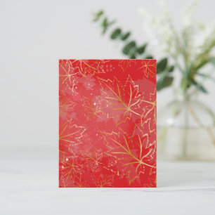Golden Leaves 6 Holiday Postcard