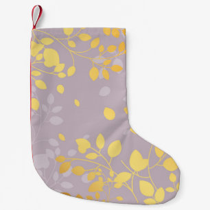 Golden Leaves 9 Small Christmas Stocking