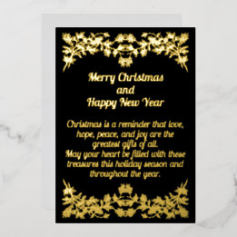 Golden Leaves Christmas Foil Card