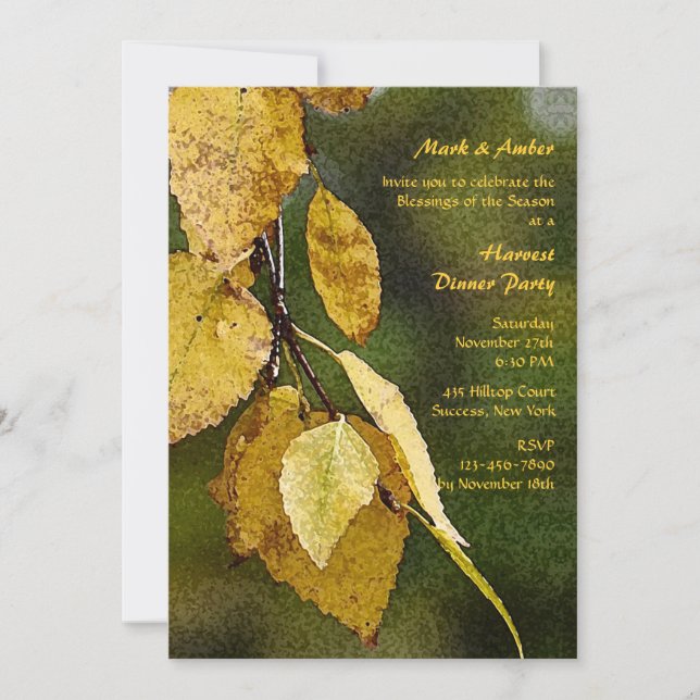 Golden Leaves Invitation (Front)