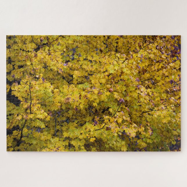 Golden Leaves of Fall - 20x30 inch Jigsaw Puzzle (Horizontal)