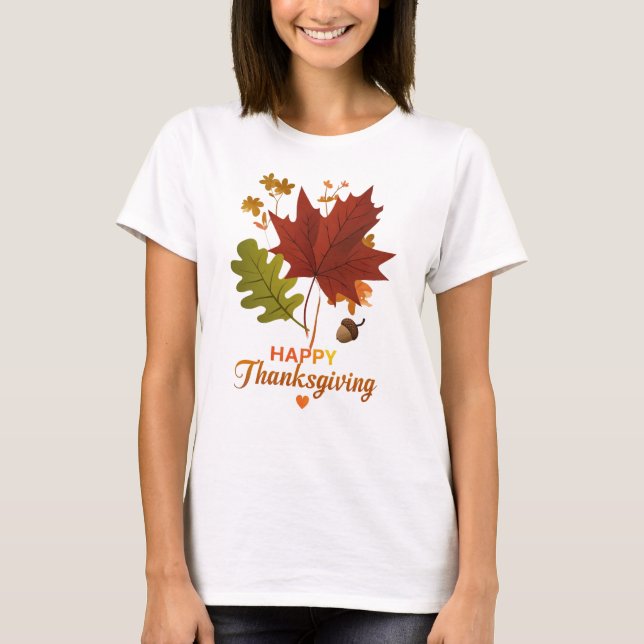 Golden Leaves of Thanksgiving T-Shirt (Front)