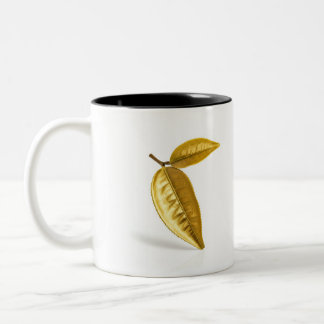 "Golden Leaves Tea Cup" Two-Tone Coffee Mug