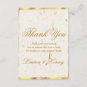 Golden Leaves Thank You Cards