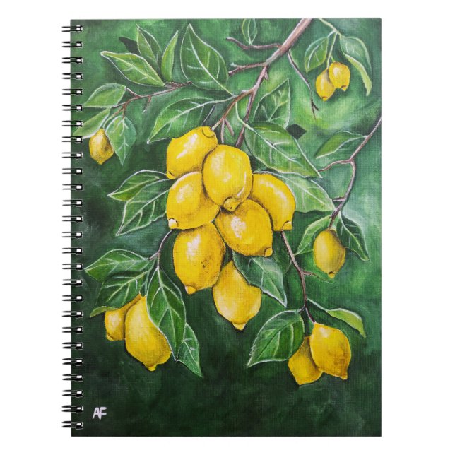 Golden Lemons on a Winter's Day by Alfred Fox Notebook (Front)