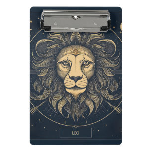 Golden Leo Zodiac Astrology Design Mini Clipboard