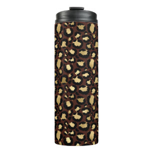 Golden Leopard Pattern Thermal Tumbler