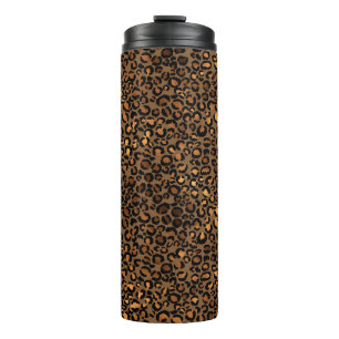 Golden Leopard Pattern Thermal Tumbler