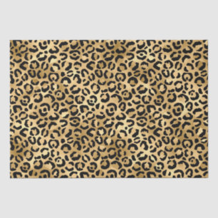 Golden Leopard Print Bold Wild Animal Pattern Tissue Paper