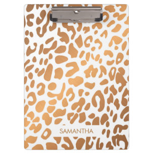 Golden Leopard Print Clipboard