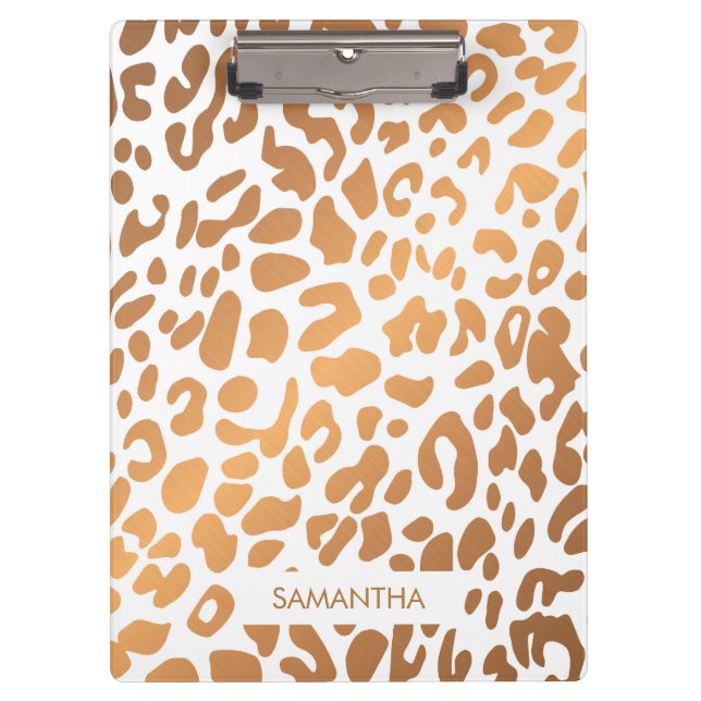 Golden Leopard Print Clipboard (Front)