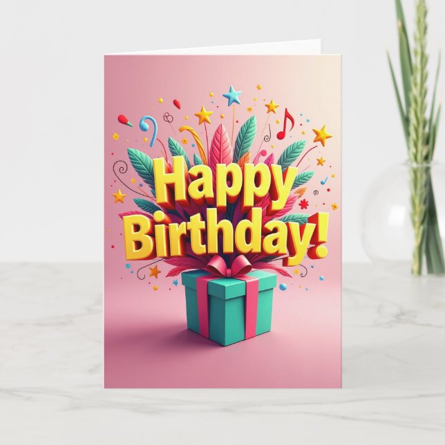Golden Letter Birthday Card (Front)