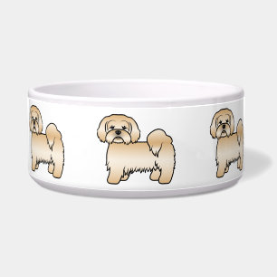 Golden Lhasa Apso Cute Cartoon Dog Illustration