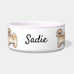 Golden Lhasa Apso Cute Cartoon Dog & Name