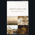 Golden Light calendar (medium)<br><div class="desc">Wrap yourself in the gentle, encouraging warmth of Golden Light, a fine art photo calendar designed to bring subtle beauty and a sense of calm to your daily life. Stunning, esthetic palette of deep brown, luminous golden yellow, and creamy beige. I created this calendar as an art that feels almost...</div>