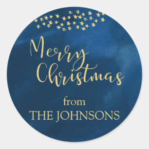 Golden Light of Christmas Classic Round Sticker