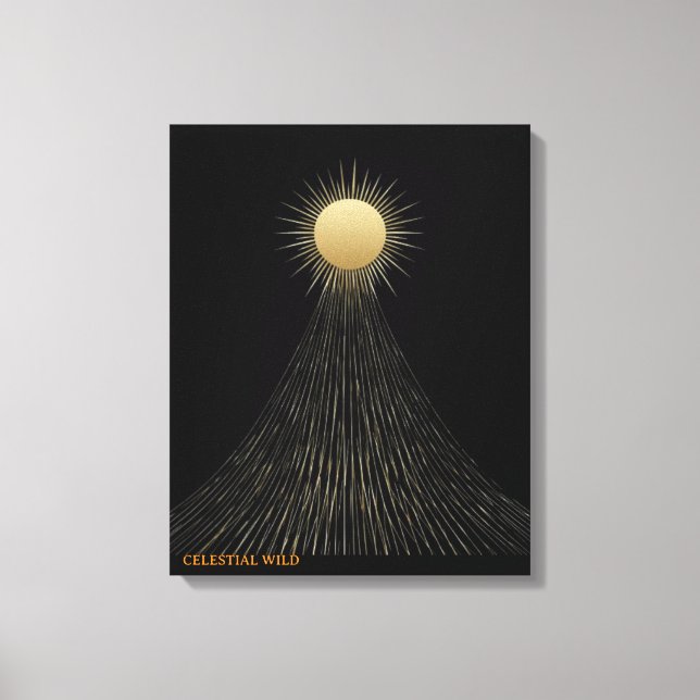 Golden Light Path Celestial Art Canvas Gift Print (Front)