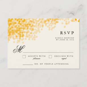 Golden Light Shower   Rustic RSVP Response Cards