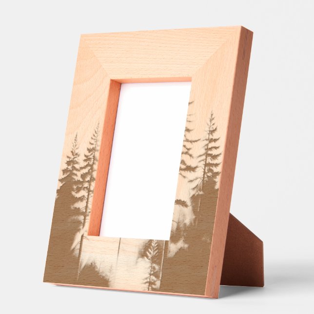 Golden Light Through the Pines – Dreamy Forest Wal Etched Frames (Left)