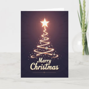 Golden Light Tree Christmas Card