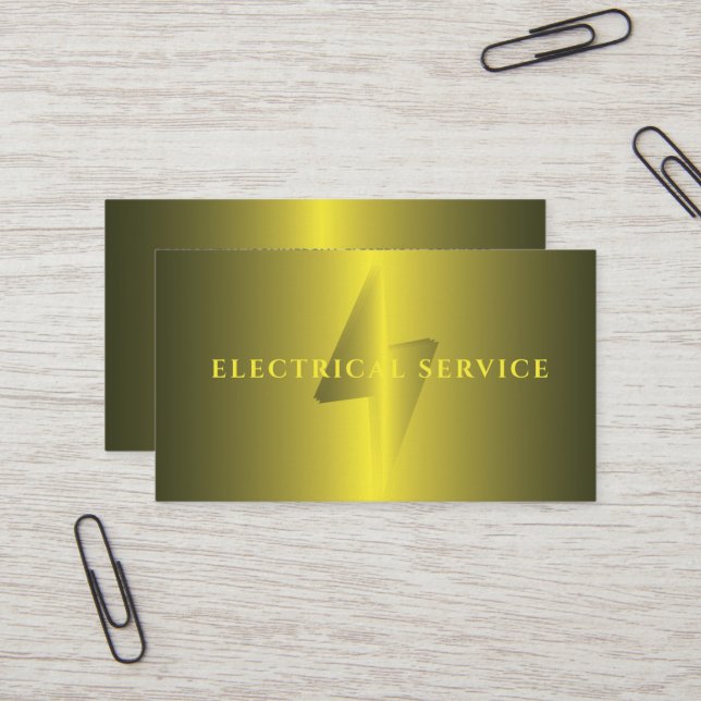 Golden Lightening Business Card For Electricians  (Front/Back In Situ)