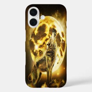 Golden Lightning Wolf iPhone 16 Case