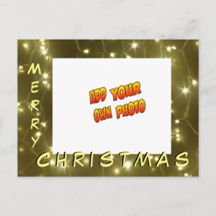 Golden Lights Christmas ADD YOUR PHOTO Postcard
