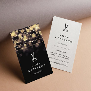 Golden Lights Hairstylist Business Card