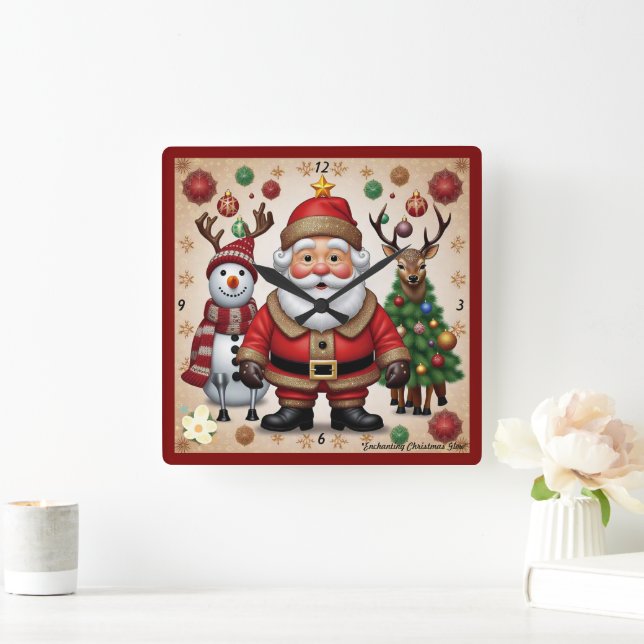 "Golden Lights" Square Wall Clock (Home)