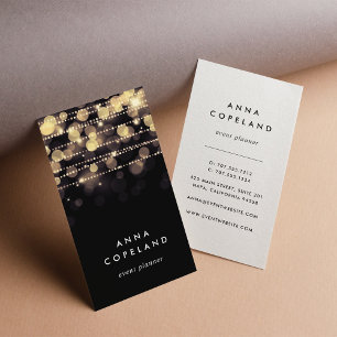 Golden Lights Vertical Business Card