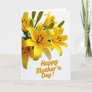 Golden Lilies Mothers Day Card