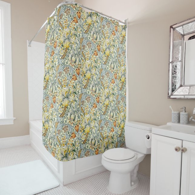 Golden Lilies Shower Curtain (In Situ)