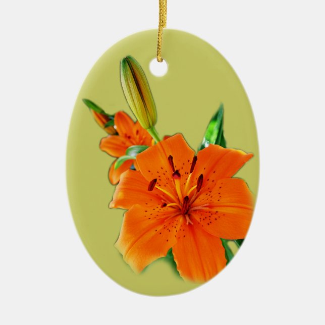 golden lily flower ornament (Front)
