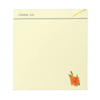 golden lily flowers notepad