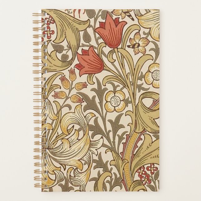 Golden Lily Pattern Version 2 By William Morris Planner (Front)