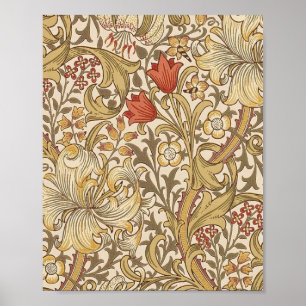 Golden Lily Pattern Version 2 By William Morris Poster