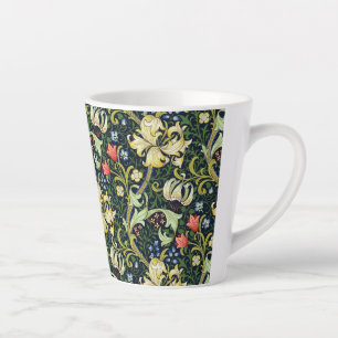 Golden Lily Vintage Floral Pattern William Morris Latte Mug