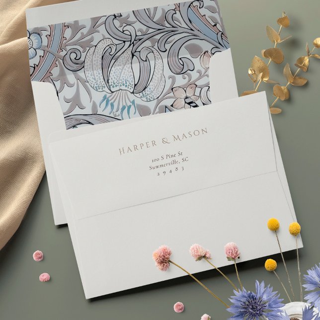 Golden Lily Wedding Muted Dusty Pink Envelope (Creator Uploaded)