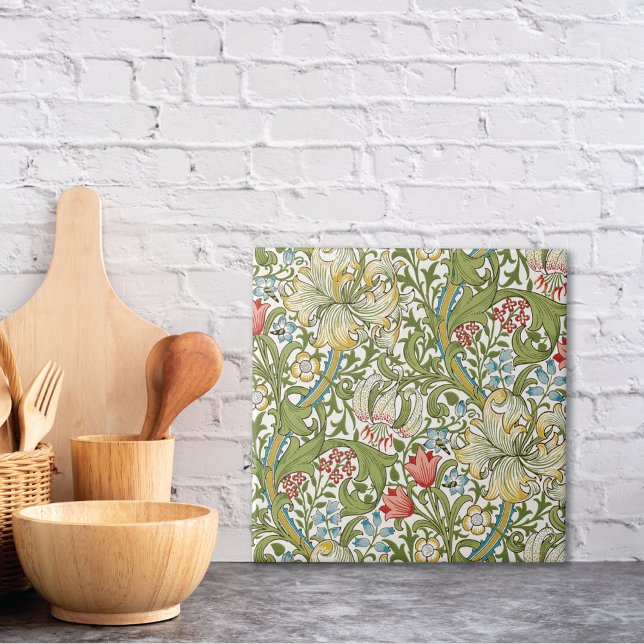 Golden Lily Wildflowers William Morris Tile (Creator Uploaded)