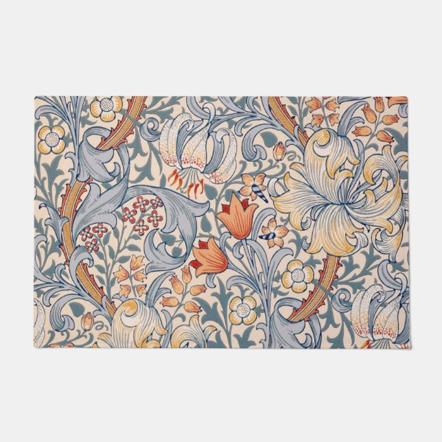 Golden Lily, William Morris Doormat (Front)