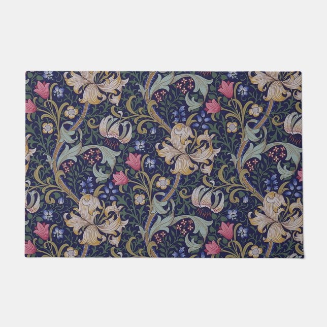 Golden Lily, William Morris Doormat (Front)