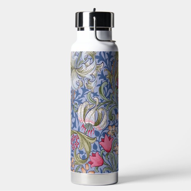 Golden Lily, William Morris Water Bottle (Left)