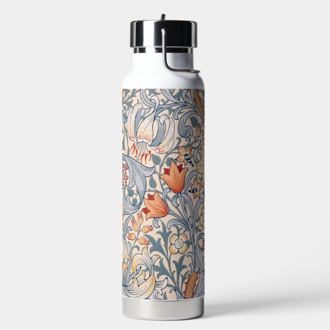 Golden Lily, William Morris Water Bottle (Left)