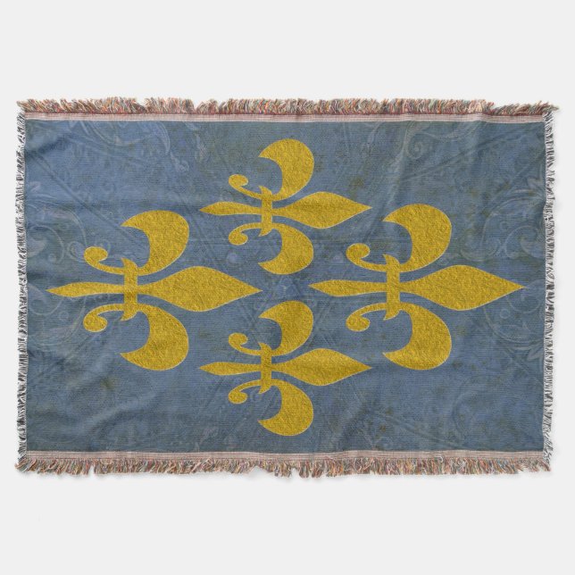 Golden Lily + your background & idea Throw Blanket (Front)