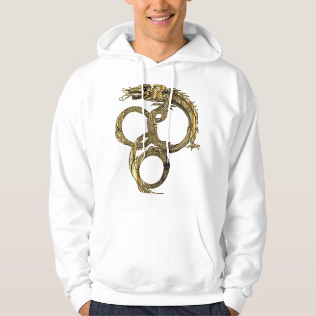 Golden Line Dragon – Elegant Mythical Creature  Hoodie (Front)