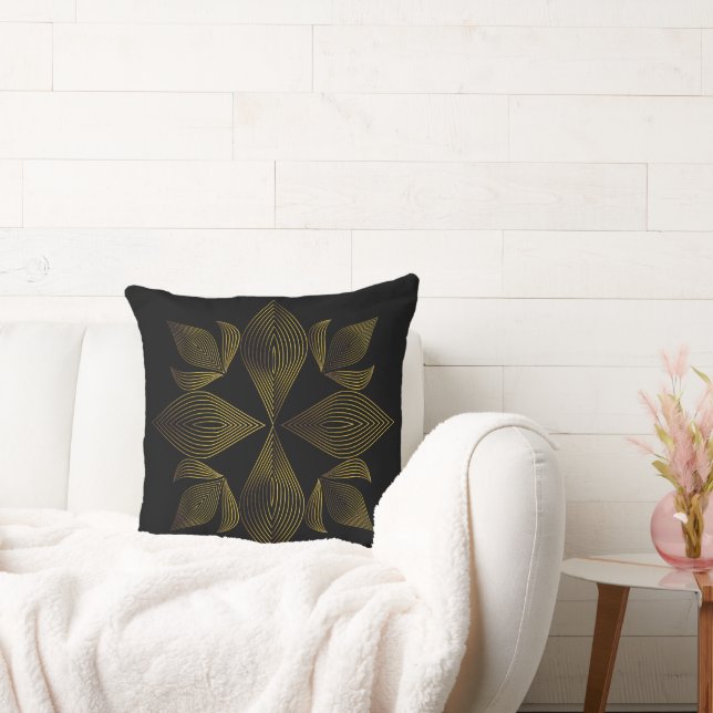 golden line flower petal cushion (Couch)