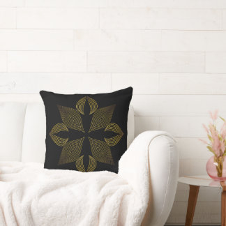 golden line flower petal cushion